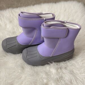 Cat & Jack Faux Leather Hook-And-Loop Ankle Winter Waterproof Boots Size 6